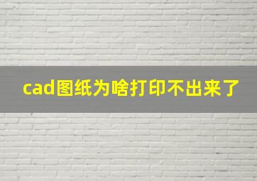 cad图纸为啥打印不出来了