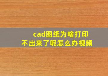 cad图纸为啥打印不出来了呢怎么办视频