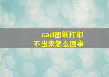 cad图纸打印不出来怎么回事