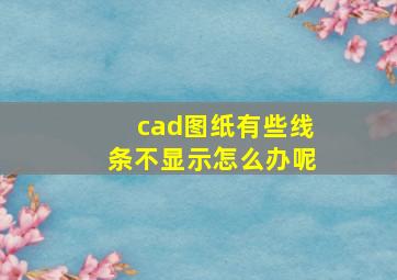 cad图纸有些线条不显示怎么办呢