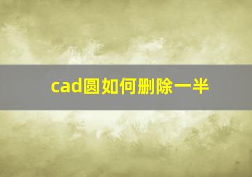 cad圆如何删除一半