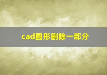 cad圆形删除一部分