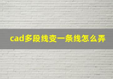 cad多段线变一条线怎么弄