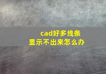 cad好多线条显示不出来怎么办