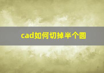 cad如何切掉半个圆