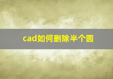 cad如何删除半个圆