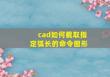 cad如何截取指定弧长的命令图形