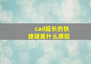 cad延长的快捷键是什么原因