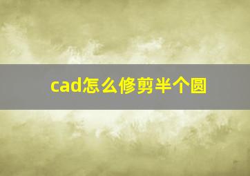 cad怎么修剪半个圆