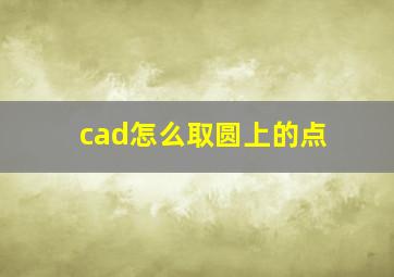 cad怎么取圆上的点