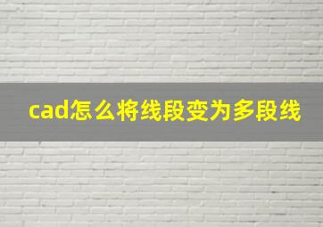 cad怎么将线段变为多段线