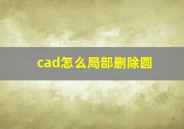 cad怎么局部删除圆