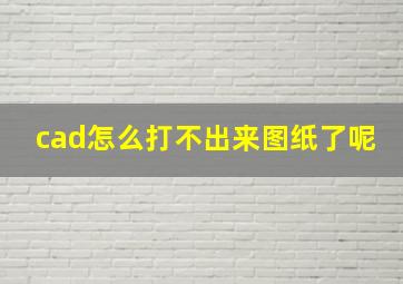 cad怎么打不出来图纸了呢