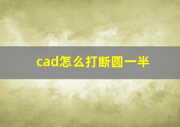 cad怎么打断圆一半