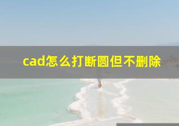 cad怎么打断圆但不删除