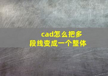 cad怎么把多段线变成一个整体