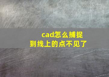 cad怎么捕捉到线上的点不见了