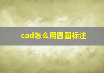 cad怎么用圆圈标注