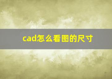 cad怎么看图的尺寸