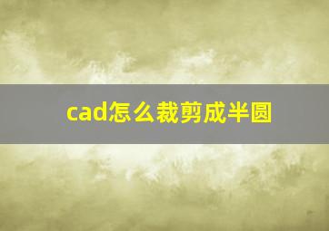 cad怎么裁剪成半圆