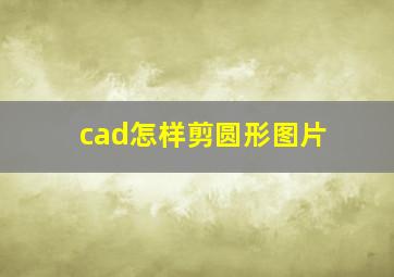 cad怎样剪圆形图片