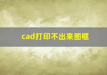 cad打印不出来图框