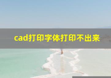 cad打印字体打印不出来