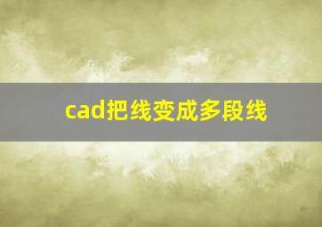 cad把线变成多段线