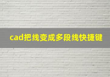 cad把线变成多段线快捷键