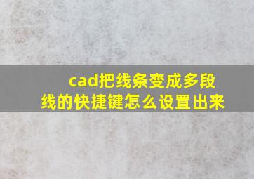 cad把线条变成多段线的快捷键怎么设置出来