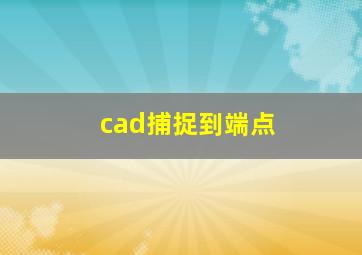 cad捕捉到端点