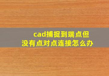 cad捕捉到端点但没有点对点连接怎么办