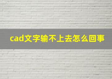 cad文字输不上去怎么回事