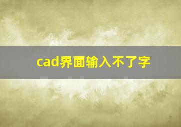 cad界面输入不了字