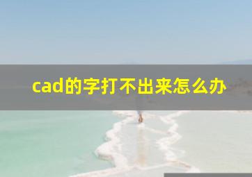 cad的字打不出来怎么办