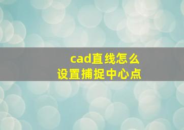 cad直线怎么设置捕捉中心点