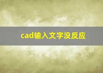 cad输入文字没反应