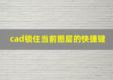 cad锁住当前图层的快捷键