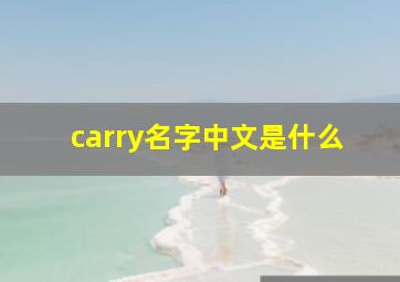 carry名字中文是什么