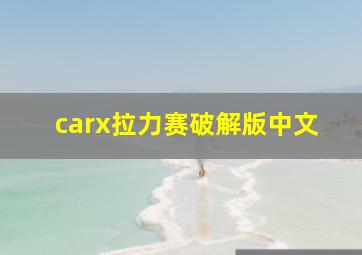 carx拉力赛破解版中文