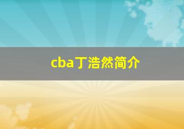 cba丁浩然简介