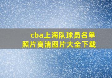 cba上海队球员名单照片高清图片大全下载