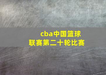 cba中国篮球联赛第二十轮比赛