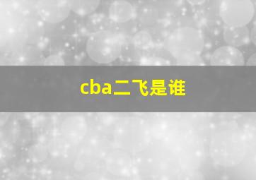 cba二飞是谁