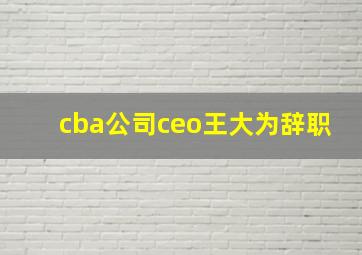 cba公司ceo王大为辞职