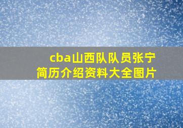 cba山西队队员张宁简历介绍资料大全图片