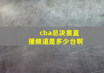 cba总决赛直播频道是多少台啊