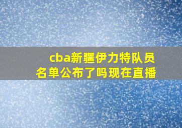 cba新疆伊力特队员名单公布了吗现在直播