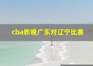 cba昨晚广东对辽宁比赛