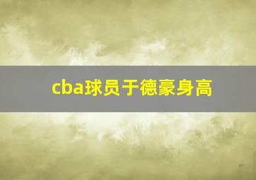 cba球员于德豪身高